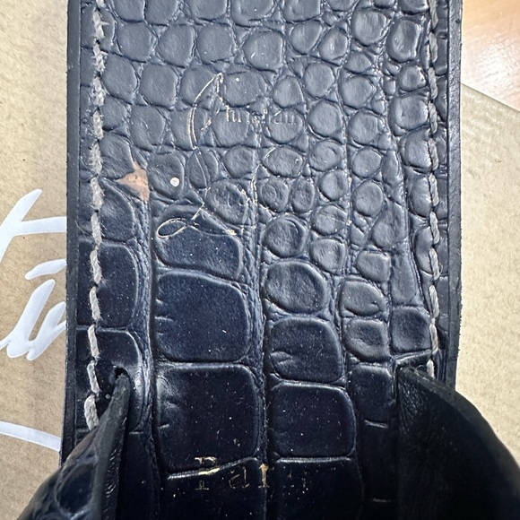 Christian Louboutin Cubongo Flat Calf Ali Gladiator Sandals (navy w/red bottom) - Picture 5 of 5